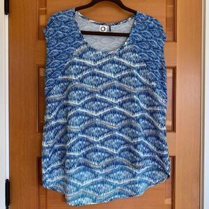 Anthropologie Akemi + Kin Blue High Low Top, Women's Small